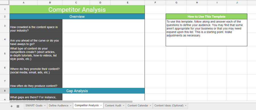 Competitor Analysis Template